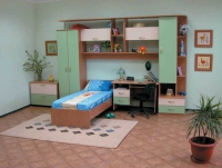 Мебели за детска стая от дърво и инокс