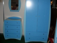 Комплект детски скрин и гардероб в синьо